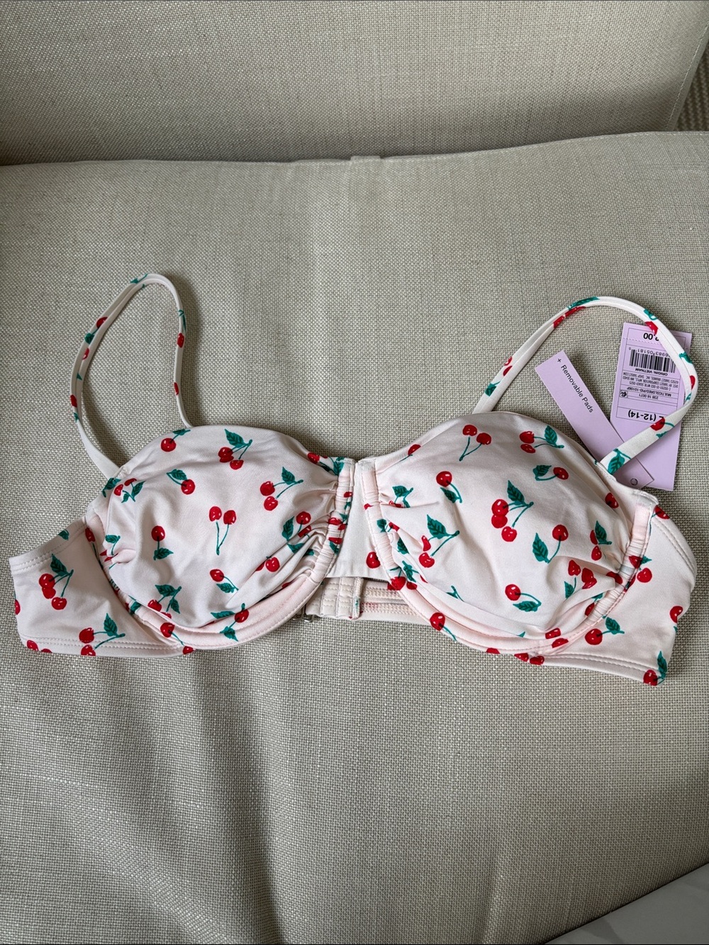 wild fable Pink Cherry Print Underwire Bikini Top NWT